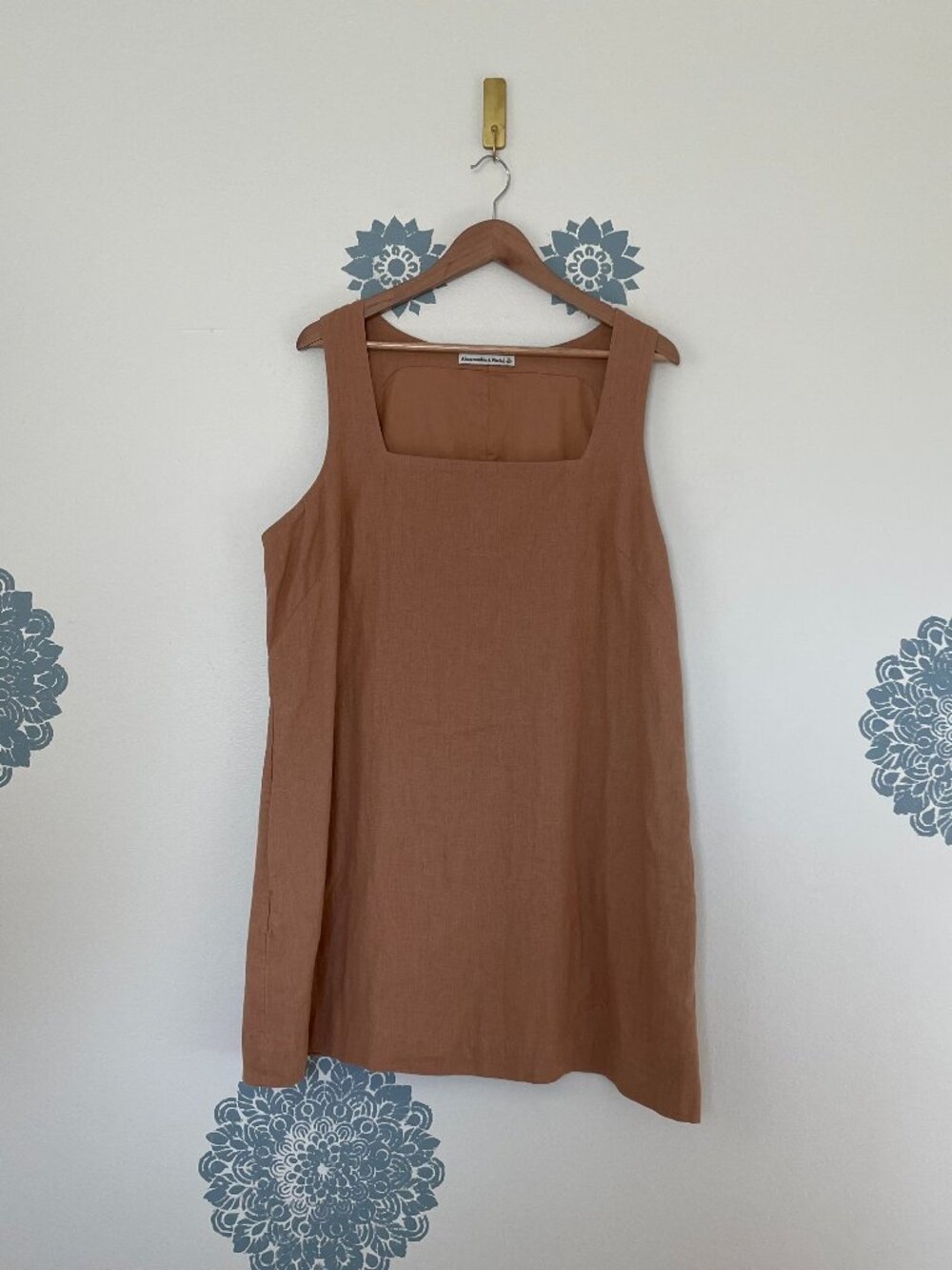 Abercrombie & Fitch Linen Blend Square Neck Mini Dress Size XL